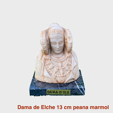 Cargar imagen en el visor de la galería, Figuras del busto de la Dama de Elche fabricadas en marmolina. Palma blanca y dátiles Serrano Valero. Www.palmasydatiles.com