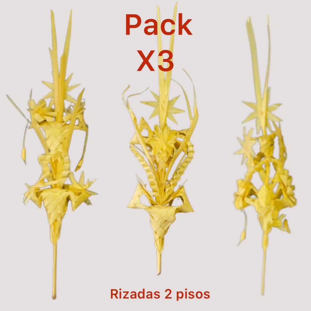 Pack 3 Palmas Rizada 2 Pisos