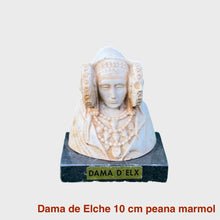 Load image into Gallery viewer, Figuras del busto de la Dama de Elche fabricadas en marmolina. Palma blanca y dátiles Serrano Valero. Www.palmasydatiles.com
